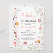 Invitation Baby in Bloom Spring Fleur sauvage Baby shower flo