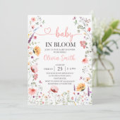 Invitation Baby in Bloom Spring Fleur sauvage Baby shower flo