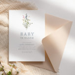 Invitation Baby in Bloom Spring Fleur sauvage Baby shower flo<br><div class="desc">Il y a un BÉBÉ EN BLOOM ! Célébrez votre prochain fleur sauvage avec notre collection de baby showers de saumons à fleurs peints à la main. Ce design aux fleurs d'aquarelle dans un bouquet époustouflant,  est incroyablement simple,  élégant et élégant.</div>