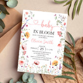 Invitation Baby in Bloom Spring Fleur sauvage Baby shower flo