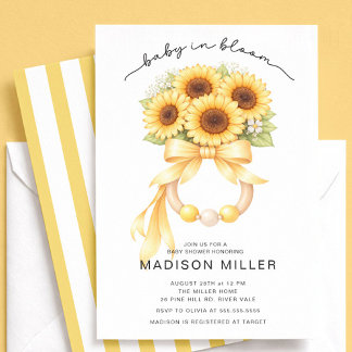 Invitation Baby in Bloom Sunflower Baby Shower Invite