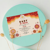 Invitation Baby In Bloom Super Retro Hippie Fleurs
