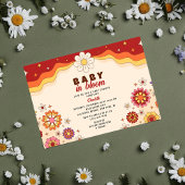 Invitation Baby In Bloom Super Retro Hippie Fleurs