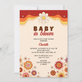 Invitation Baby In Bloom Super Retro Hippie Fleurs (Devant)