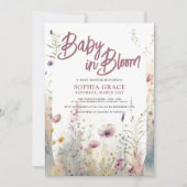 Invitation Baby in Bloom Whimsical Fleur sauvage Baby shower (Devant)