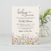 Invitation Baby In Bloom Wildflower Baby Shower (Debout devant)