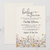 Invitation Baby In Bloom Wildflower Baby Shower (Devant / Derrière)