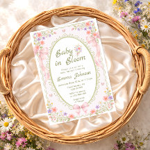 Baby in Bloom Wildflower Bow Girl Baby Shower