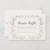 Invitation Baby in Bloom Wildflower Diaper Raffle Card (Devant)