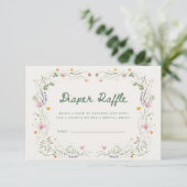 Invitation Baby in Bloom Wildflower Diaper Raffle Card (Debout devant)