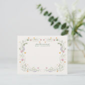 Invitation Baby in Bloom Wildflower Nursery Note Card (Debout devant)