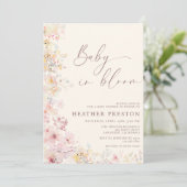 Invitation Baby In Bloom Wildflower QR Baby Shower (Debout devant)