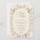 Invitation Baby in Bloom Wildflower QR Code Baby Shower (Devant)