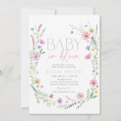 Invitation Baby in Bloom Wildflower Wreath Baby Shower (Devant)