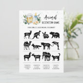 Invitation Baby Is Brewing Animal Gestation Game Card (Debout devant)