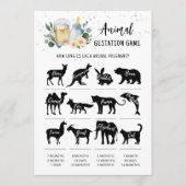 Invitation Baby Is Brewing Animal Gestation Game Card (Devant)