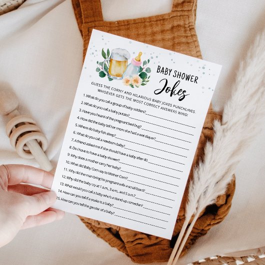 Invitation Baby Is Brewing Baby Shower Jokes Game with Answer