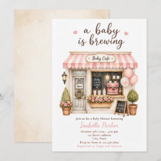 Invitation Baby Is Brewing Café Baby Shower