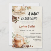 Invitation Baby is Brewing! Coffee Bean Baby Shower (Devant)