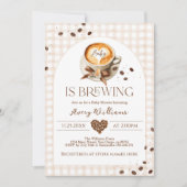 Invitation Baby is Brewing Coffee Bean Theme Baby Shower (Devant)