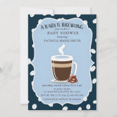 Invitation Baby is Brewing Coffee Gender Neutral Baby Shower (Devant)