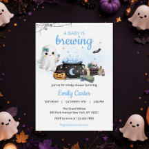 Baby Is Brewing Halloween Baby Shower Bleu