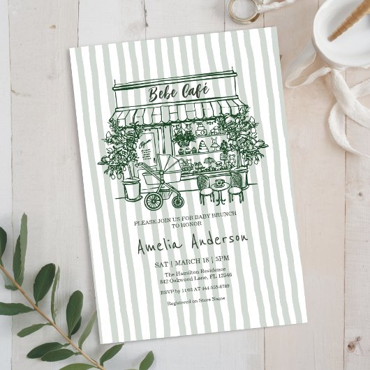 Invitation  baby is brewing Home cafe themed BABY Shower