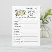 Invitation Baby Is Brewing Who can finish Daddy's phrase card (Debout devant)