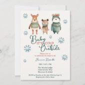 Invitation Baby It’s Cold Outside Woodland Animal Shower (Devant)