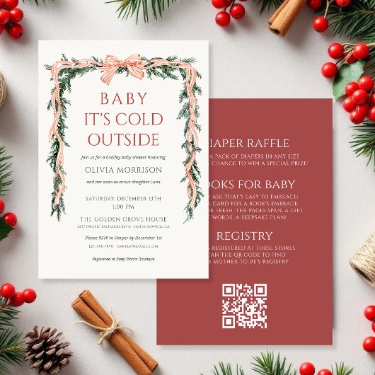 Invitation Baby It's Cold Outside All in One Baby Shower