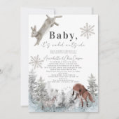 Invitation Baby It's Cold Outside Animals Baby shower par cou (Devant)