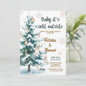 Invitation Baby It's Cold Outside Baby Shower (Debout devant)