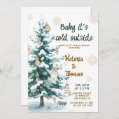 Invitation Baby It's Cold Outside Baby Shower (Devant / Derrière)