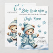 Invitation "Baby It's Cold Outside" Baby shower d'hiver Invit (Devant / Derrière)
