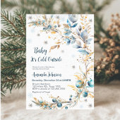 Invitation Baby It's Cold Outside Baby Shower Navy Gold