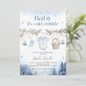 Invitation Baby it's Cold Outside Boy Baby Shower (Debout devant)