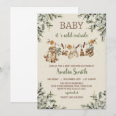 Invitation Baby Its Cold Outside Clothest Line Baby Shower (Devant / Derrière)
