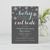 Invitation Baby it's Cold Outside - Garçon Baby shower Invita (Debout devant)