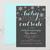 Invitation Baby it's Cold Outside - Garçon Baby shower Invita (Devant / Derrière)