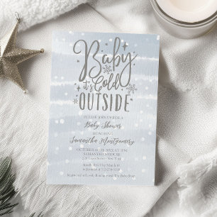Invitation Baby It's Cold Outside Garçon de Fête Prénatale d'