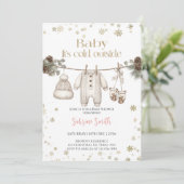 Invitation Baby it's cold outside gender neutral Baby Shower  (Debout devant)