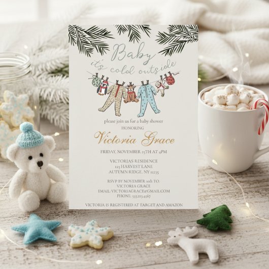 Invitation Baby It's Cold Outside Gender Neutral Baby shower