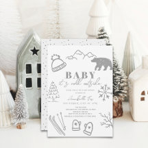 Baby It's Cold Outside Grey Baby shower