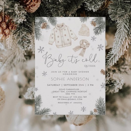Invitation Baby It's Cold Outside Modern Baby shower