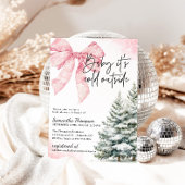 Invitation Baby It's Cold Outside Pink Bow Winter Shower