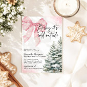 Invitation Baby It's Cold Outside Pink Bow Winter Shower