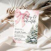 Invitation Baby It's Cold Outside Pink Bow Winter Shower