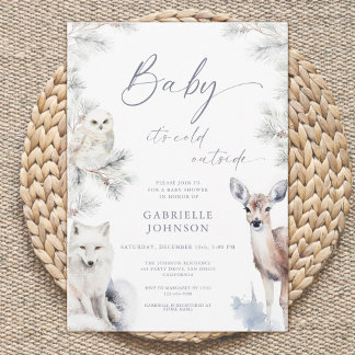 Invitation Baby It's Cold Outside QR Code Baby Shower