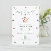 Invitation Baby It's Cold Outside Santa Winter Baby Shower (Debout devant)