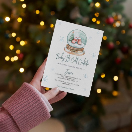 Invitation Baby It's Cold Outside Snow Globe Baby shower